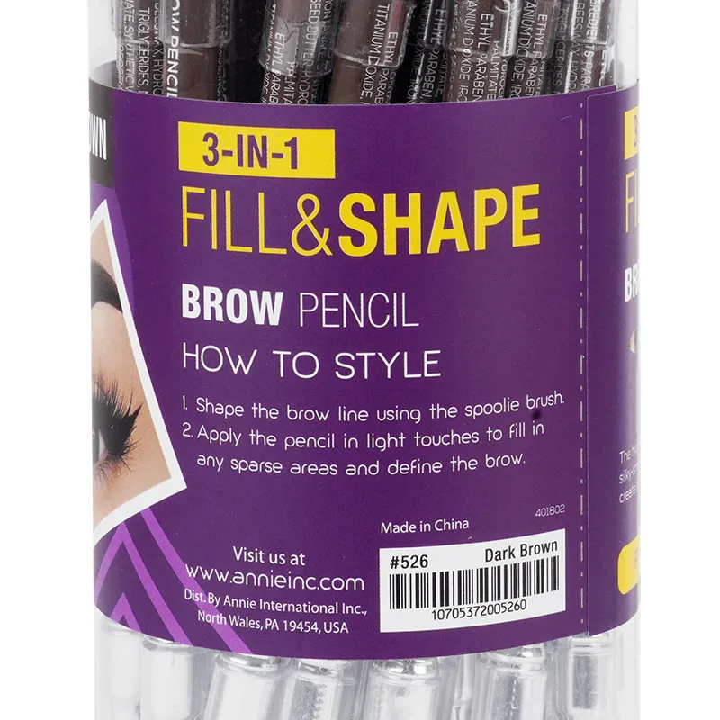 Annie Fill and Shape Brow Pencil with Sharpener & Spoolie 36ct