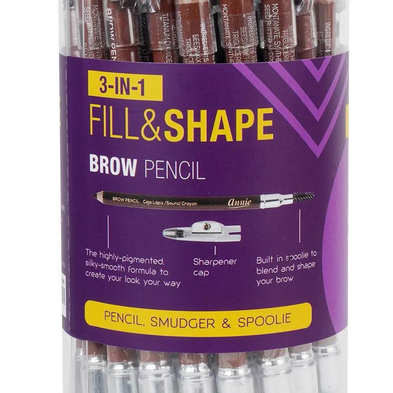 Annie Fill and Shape Brow Pencil with Sharpener & Spoolie 36ct