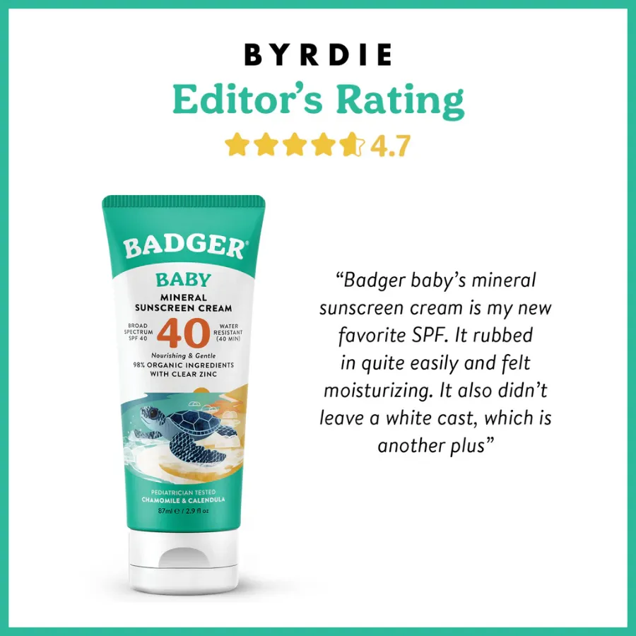 Badger Balm Baby Mineral Sunscreen Cream - Spf 40