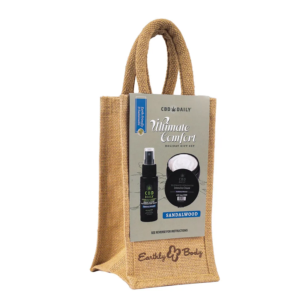 Earthly Body CBD Daily Ultimate Strength Sandalwood 2-Piece Holiday Gift Set