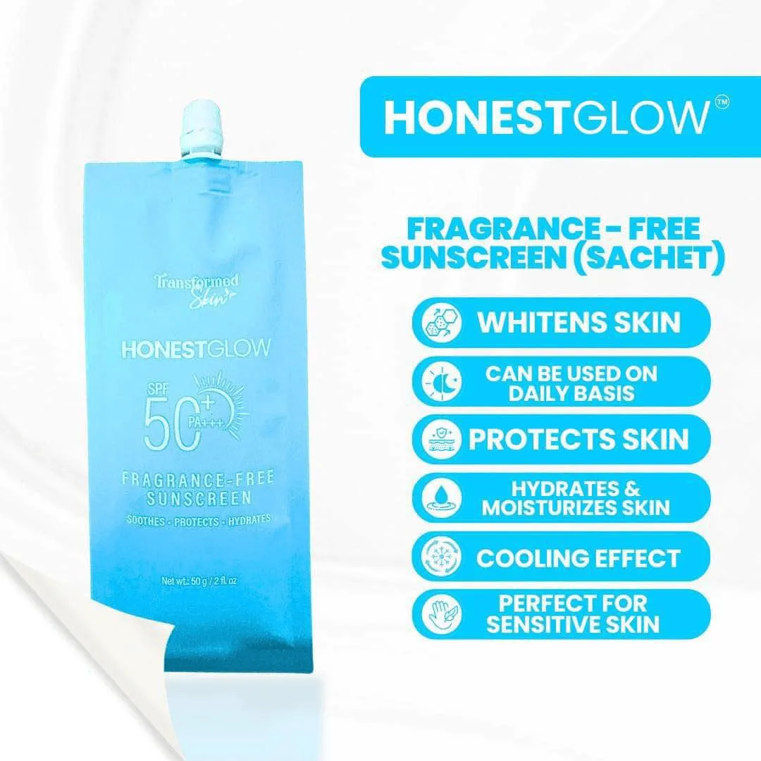 Honest Glow SPF50  PA    Fragrance Free Sunscreen  - 50g