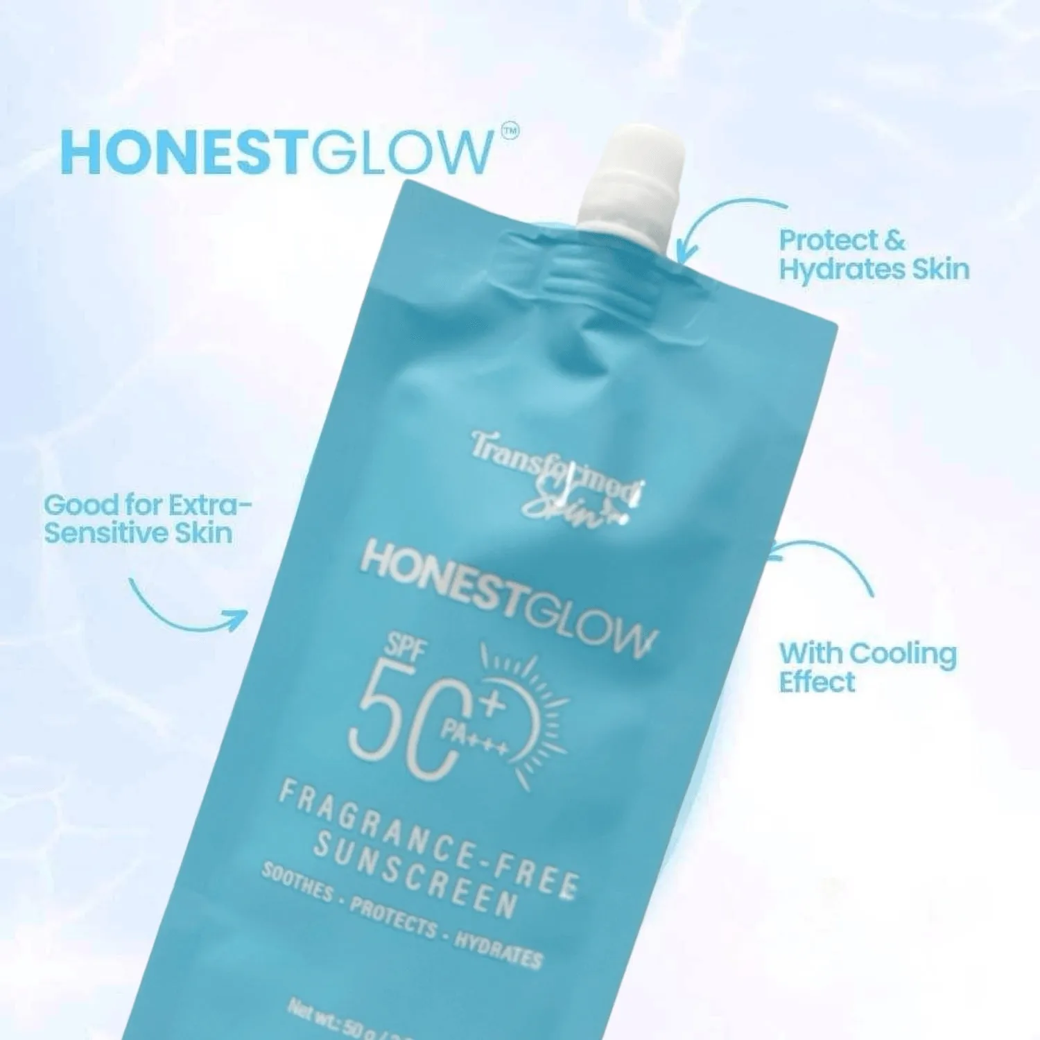 Honest Glow SPF50  PA    Fragrance Free Sunscreen  - 50g