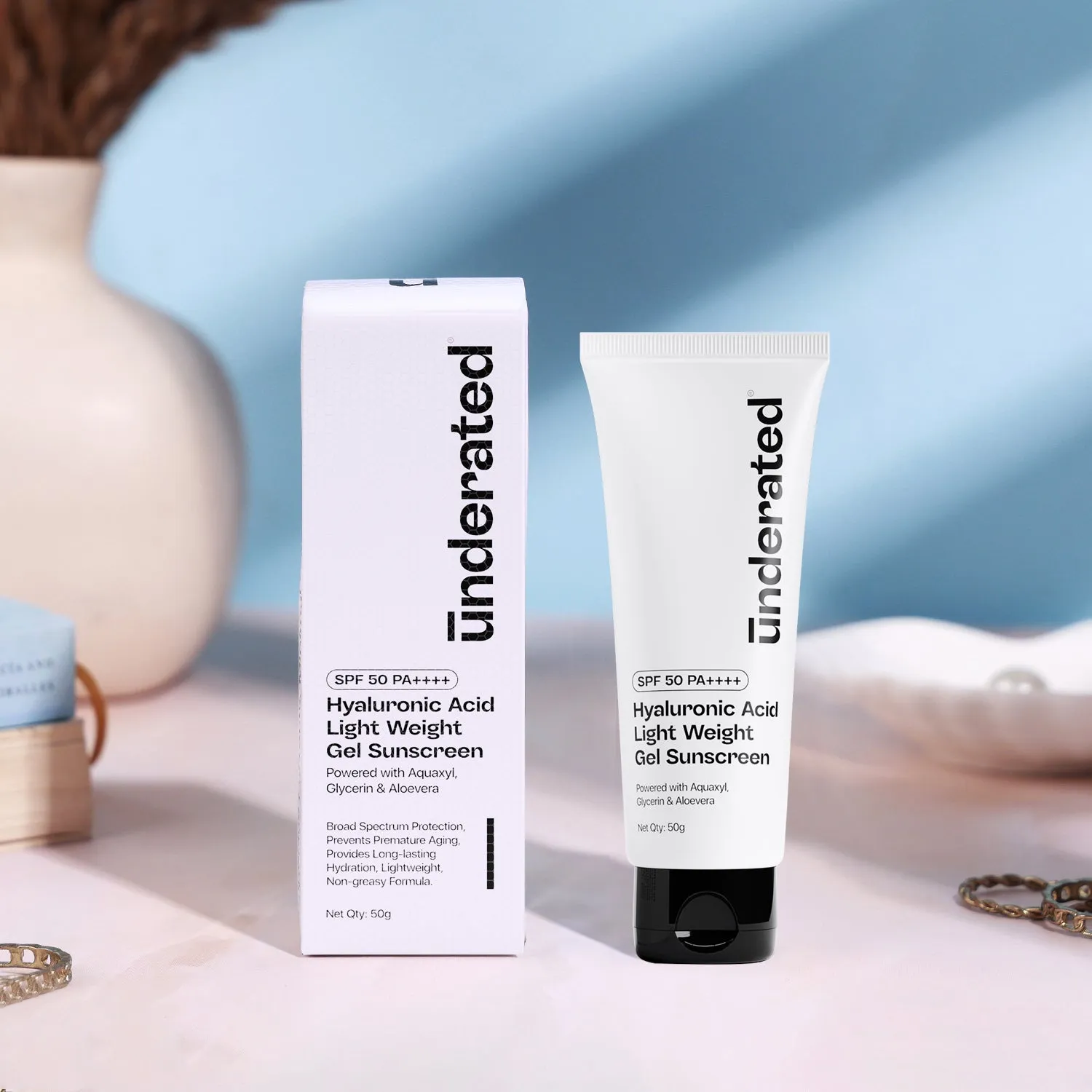 Hyaluronic Acid Lightweight Gel Sunscreen SPF 50 PA     - 50g | Non-Greasy & Hydrating