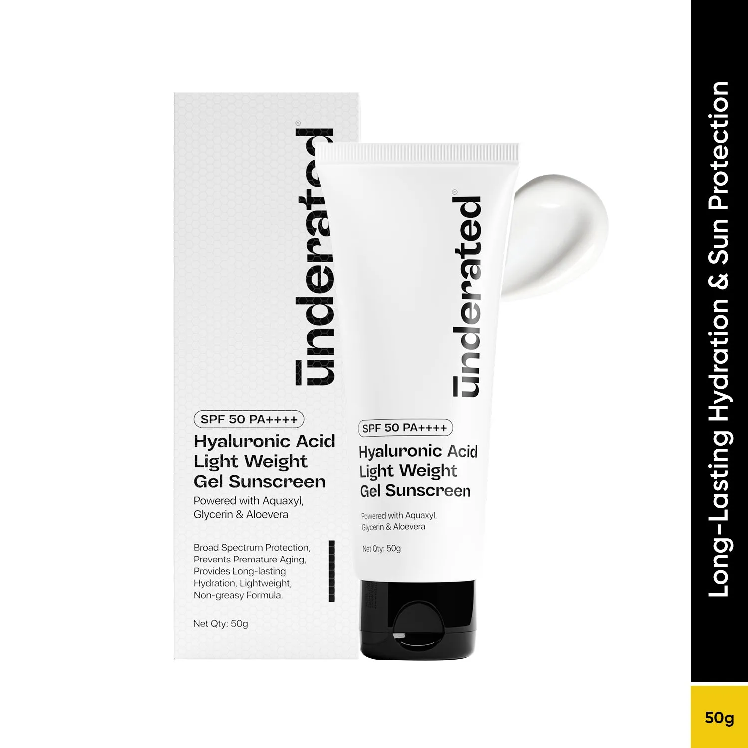 Hyaluronic Acid Lightweight Gel Sunscreen SPF 50 PA     - 50g | Non-Greasy & Hydrating