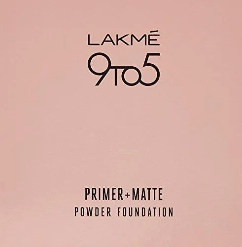 Lakme 9 to 5 Primer with Matte Powder Foundation Compact, Silky Golden, 9g