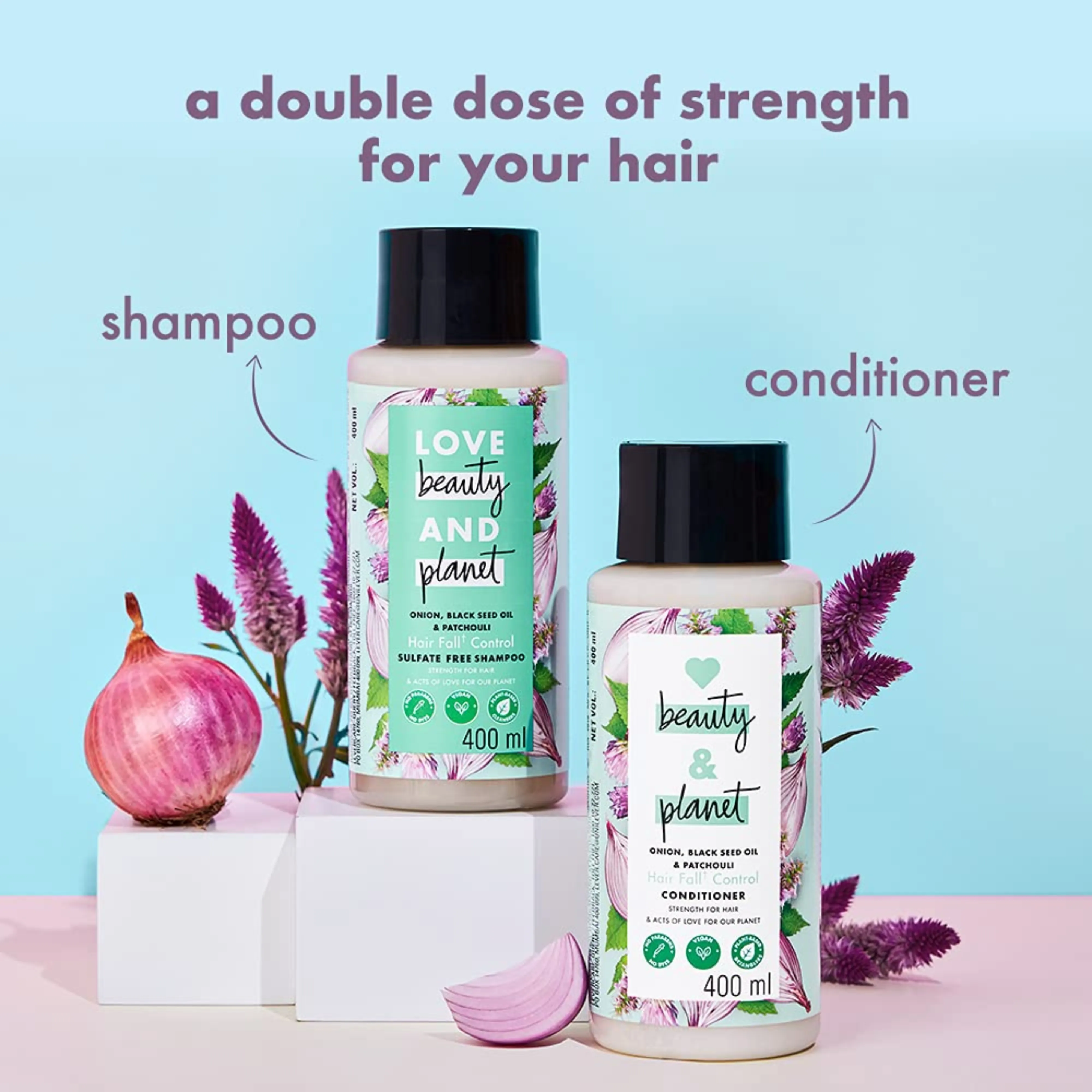 LOVE BEAUTY AND PLANET-ONION, BLACK SEED & PATCHOULI HAIRFALL CONTROL SULFATE FREE CONDITIONER - 200ML