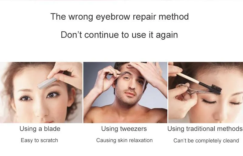 Mini Electric Hair Trimmer Pen for Flawless Brows with built-in light