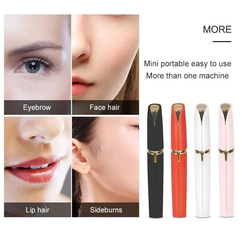 Mini Electric Hair Trimmer Pen for Flawless Brows with built-in light