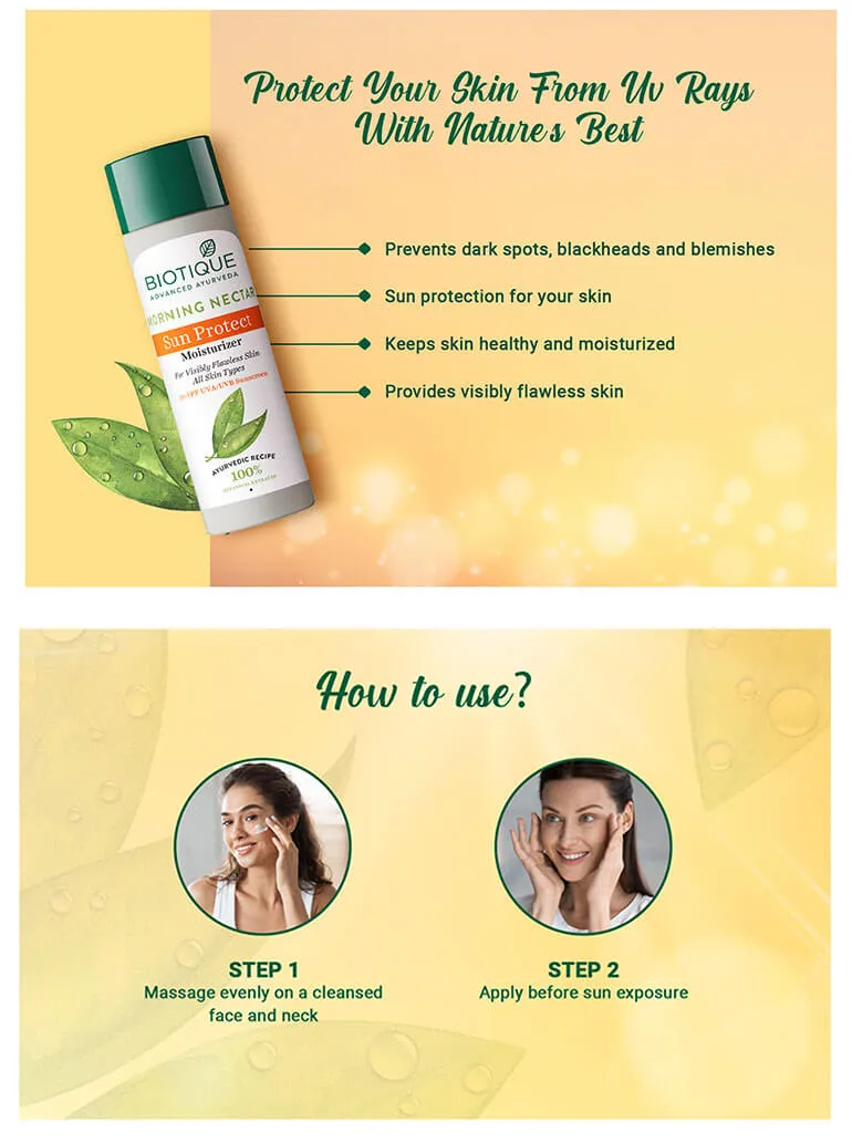 MORNING NECTAR Sun Protect Moisturizer (30  SPF) 120ml