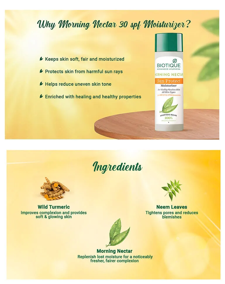 MORNING NECTAR Sun Protect Moisturizer (30  SPF) 120ml