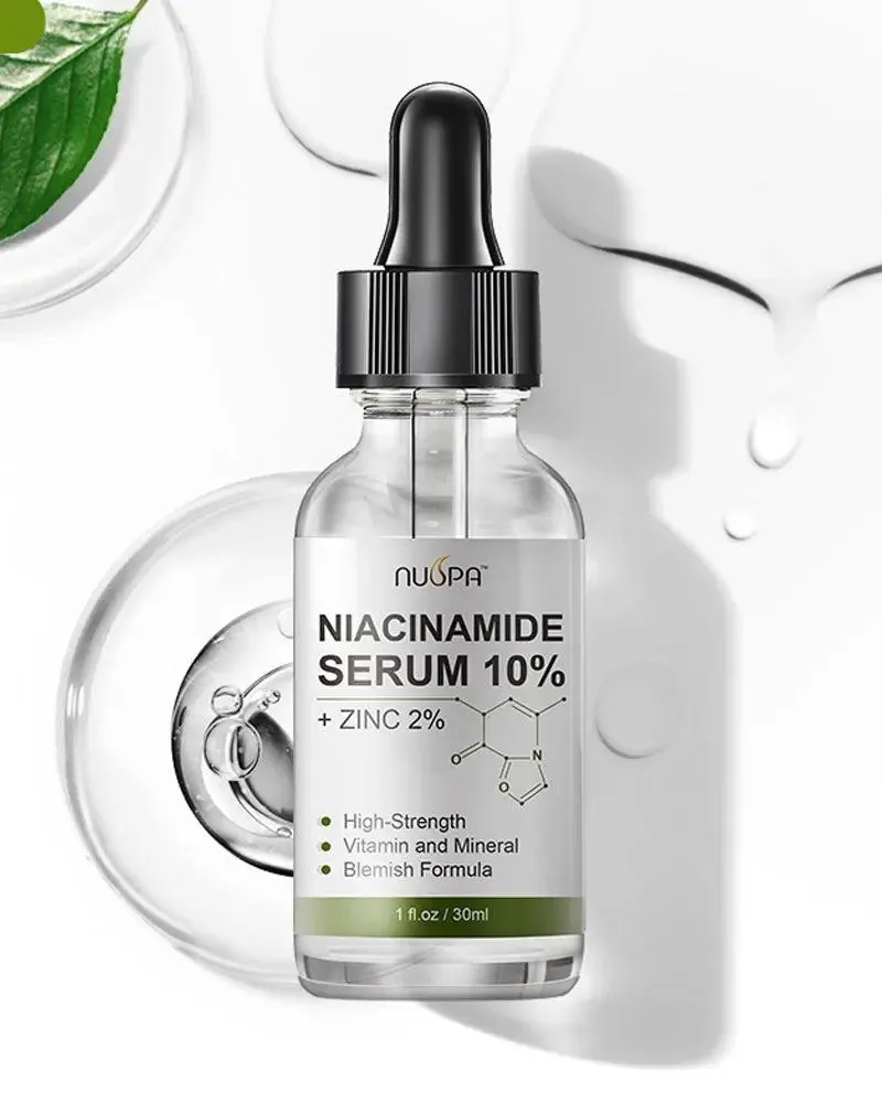 Nuspa Niacinamide Serum 10%  for Circles Age Spots Pore Cleanser Acne Scars Sun Damage Corrector Plump Skin Organic Anti Aging Serum