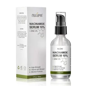 Nuspa Niacinamide Serum 10%  for Circles Age Spots Pore Cleanser Acne Scars Sun Damage Corrector Plump Skin Organic Anti Aging Serum