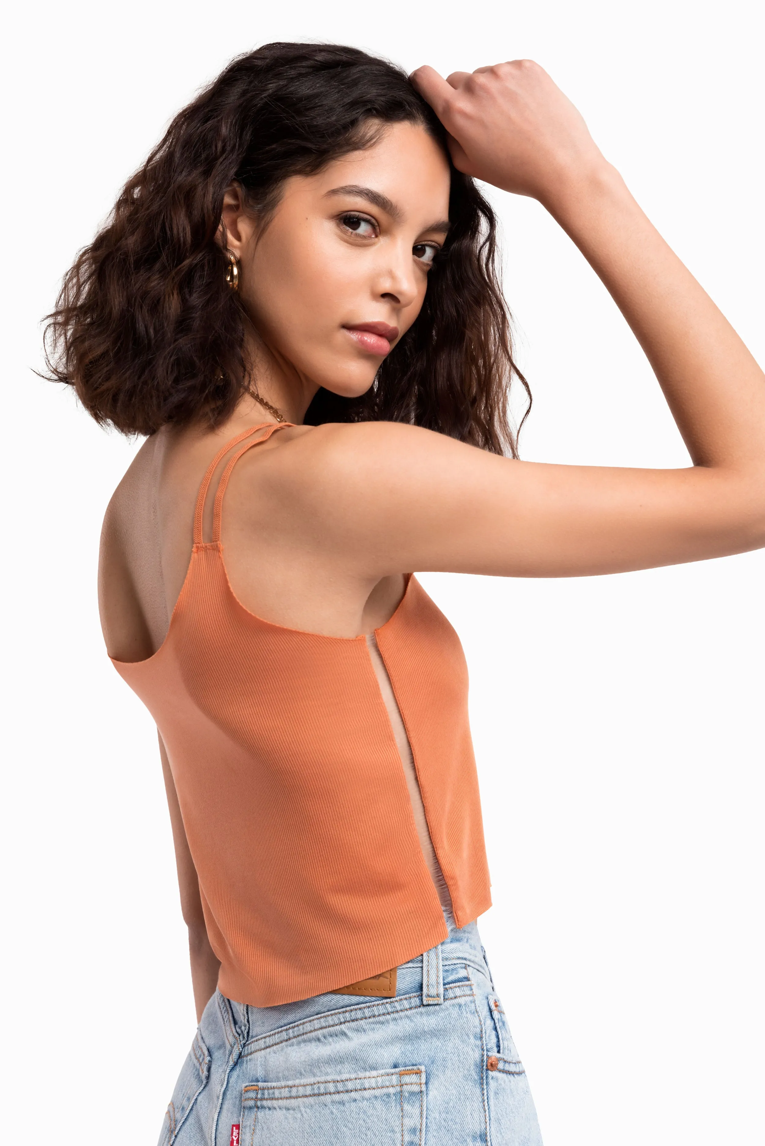 The Foundation Cami: Bralette - Slim Rib Cupro - Terracotta