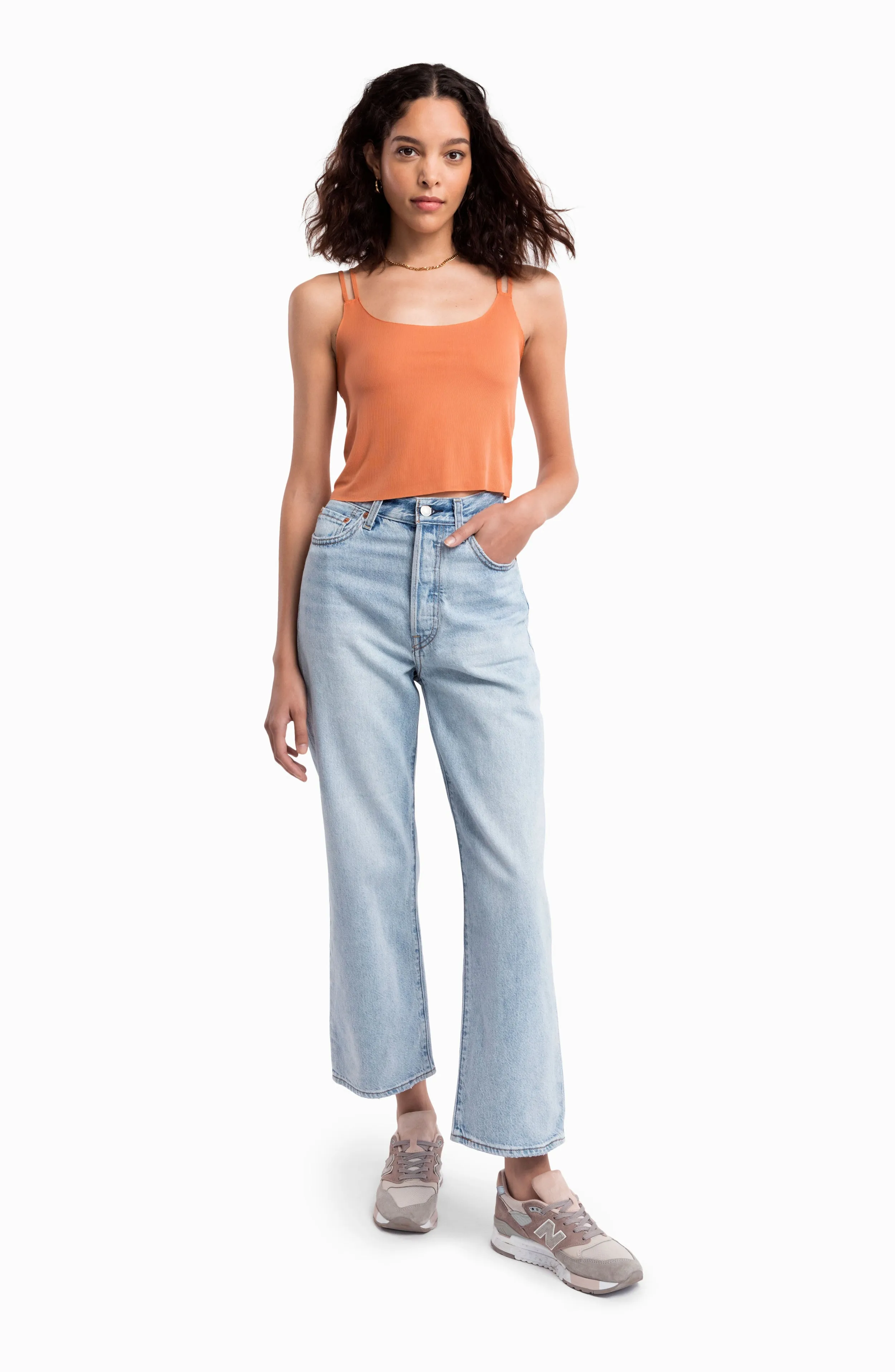 The Foundation Cami: Bralette - Slim Rib Cupro - Terracotta