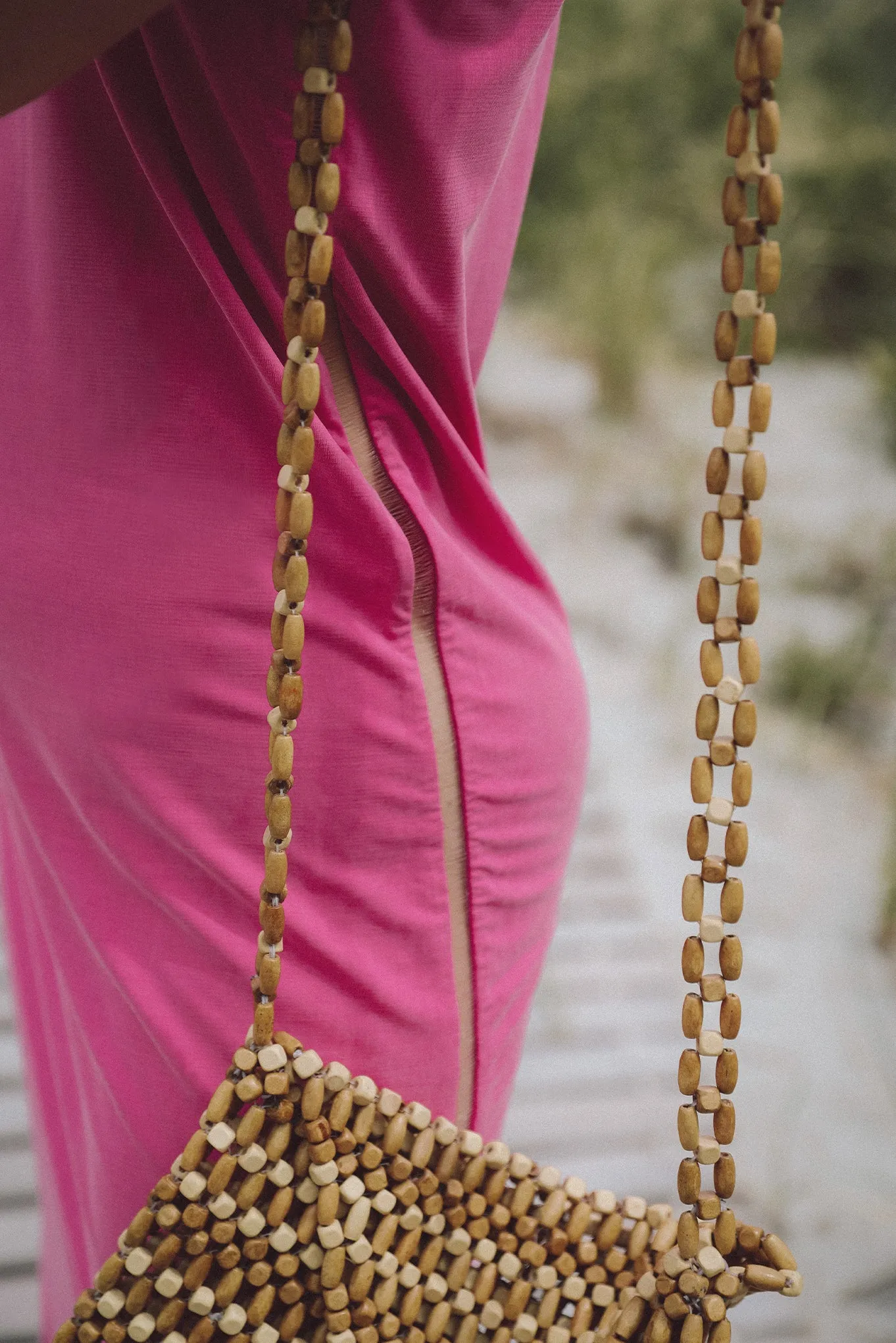 The Foundation Cami: Midi Dress - Flow Cupro - Fuchsia