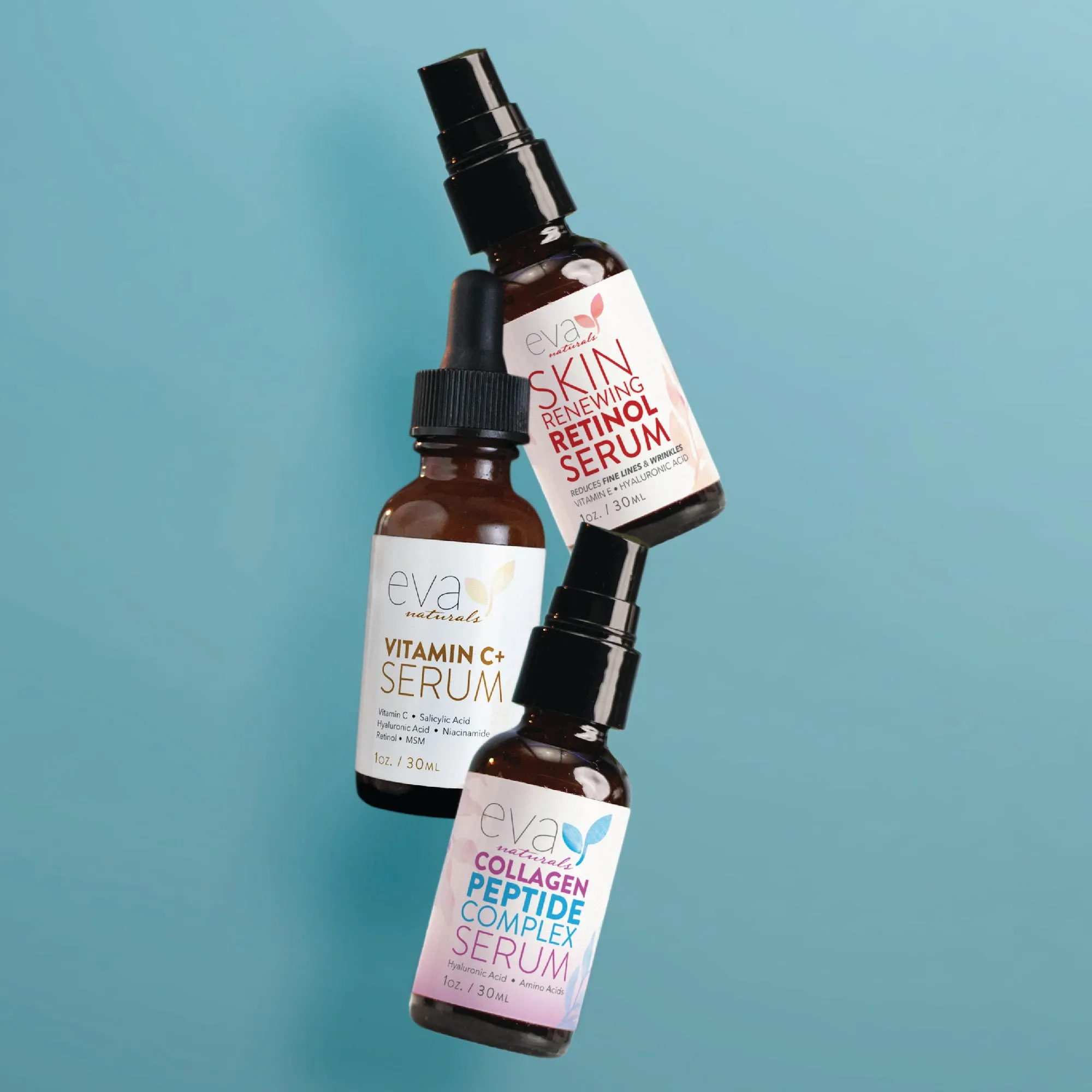 Trifecta Best Seller Bundle - Vitamin C  Serum, Peptide Serum, and Retinol Serum