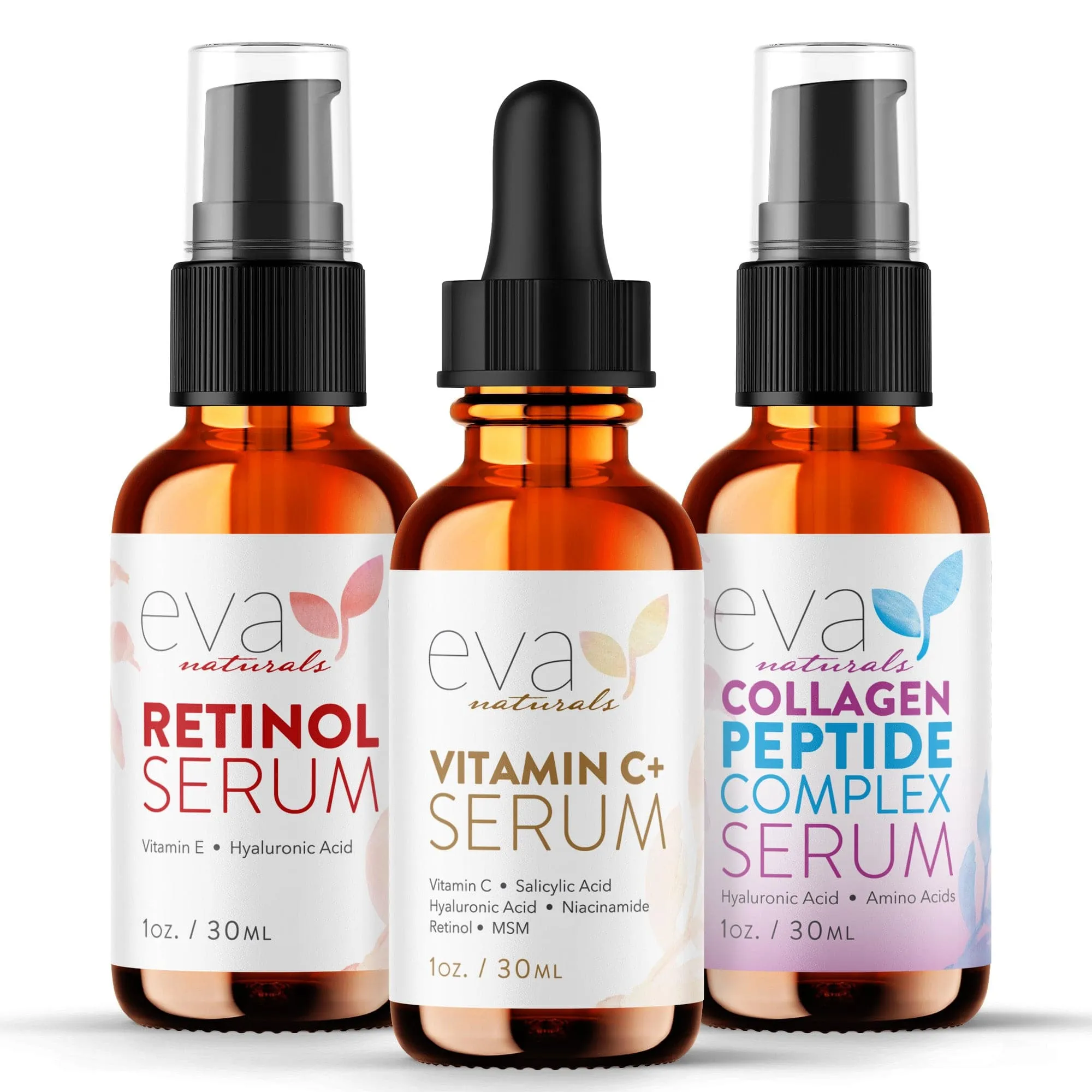 Trifecta Best Seller Bundle - Vitamin C  Serum, Peptide Serum, and Retinol Serum