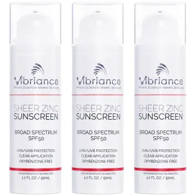 Vibriance Sheer Zinc Sunscreen Discount 3 pack BOGO